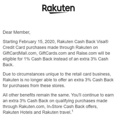 【2020.2.11更新:购买礼卡降至1%返现】Synchrony Rakuten (Ebates) Cash Back Visa信用卡介绍